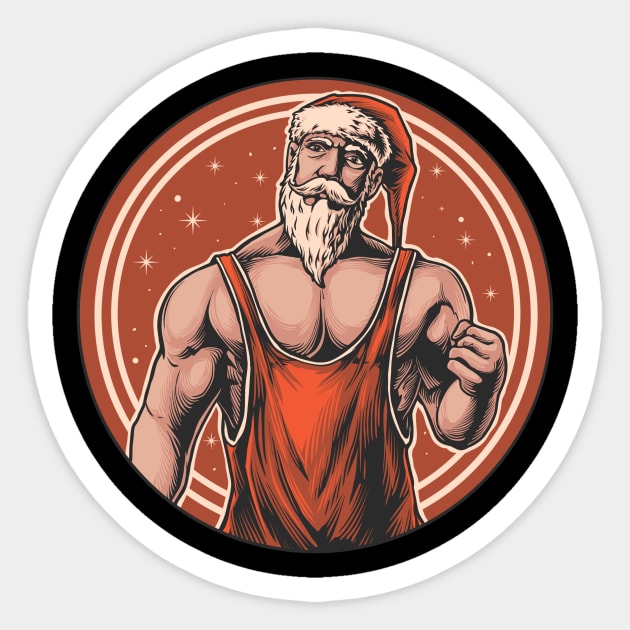 Santa workout Sticker by phsycartwork